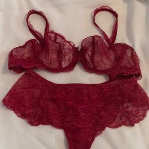 Chantelle French Satin and lace bra and panty set